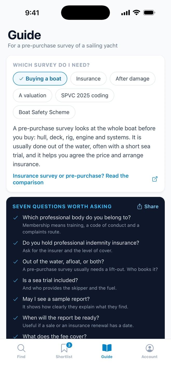 The app's guide: which survey you need, and seven questions worth asking